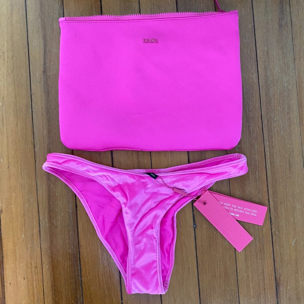 NWT Triangl Rhay Bottoms in Pink Velvet Size S
